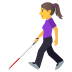 👩‍🦯 woman with white cane display on JoyPixels